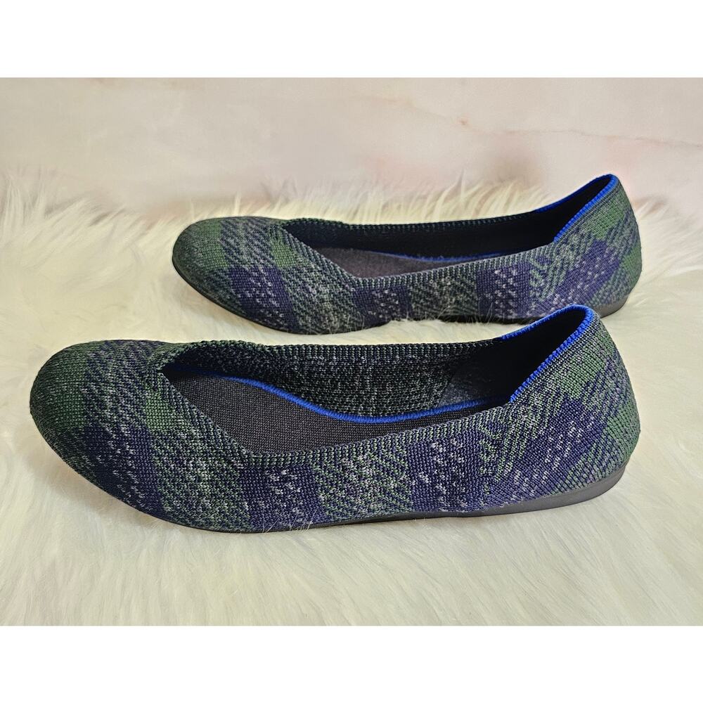 EUC Rothy's Women's Limited Edition The Flat Forest Tartan Round Toe Shoes 9 - Picture 6 of 9